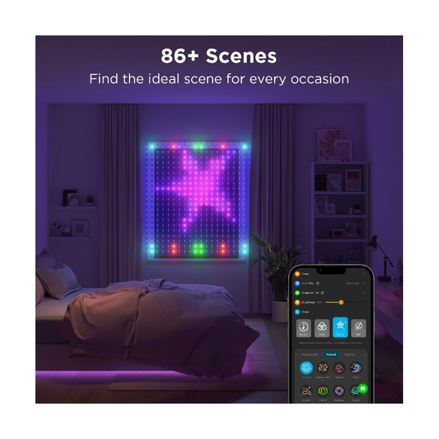 Govee - LED RGB Dimmbare Deko-Lichterkette für den Outdoor-Bereich LED/15W/230V IP65 Wi-Fi