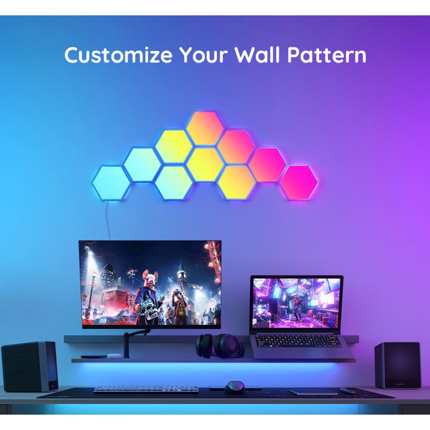 Govee - Erweiterungsset 2x LED RGB Dimmbares Panel LED/7,2W/230V Wi-Fi