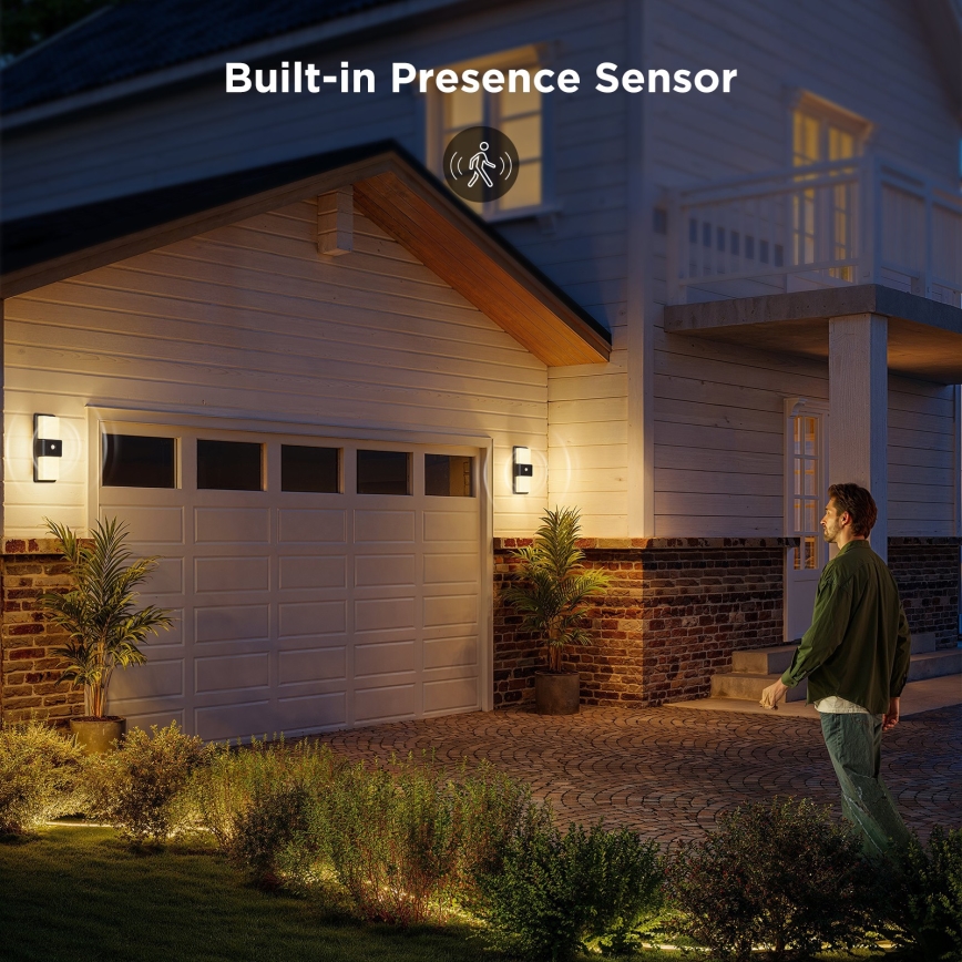 Govee - LED RGBIC Dimmbare Outdoor-Wandleuchte mit Sensor LED/230V IP65 2700-6500K Wi-Fi