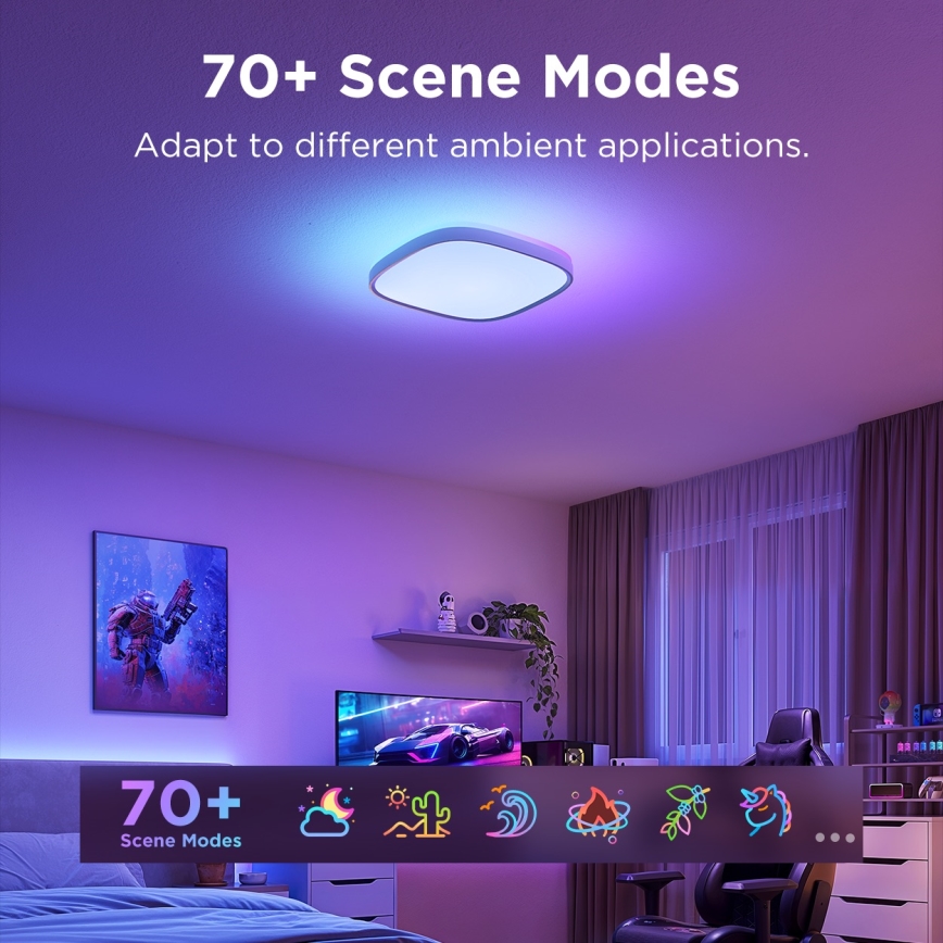 Govee - LED RGBIC Dimmbare Deckenleuchte LED/24W/230V 2700-6500K Wi-Fi