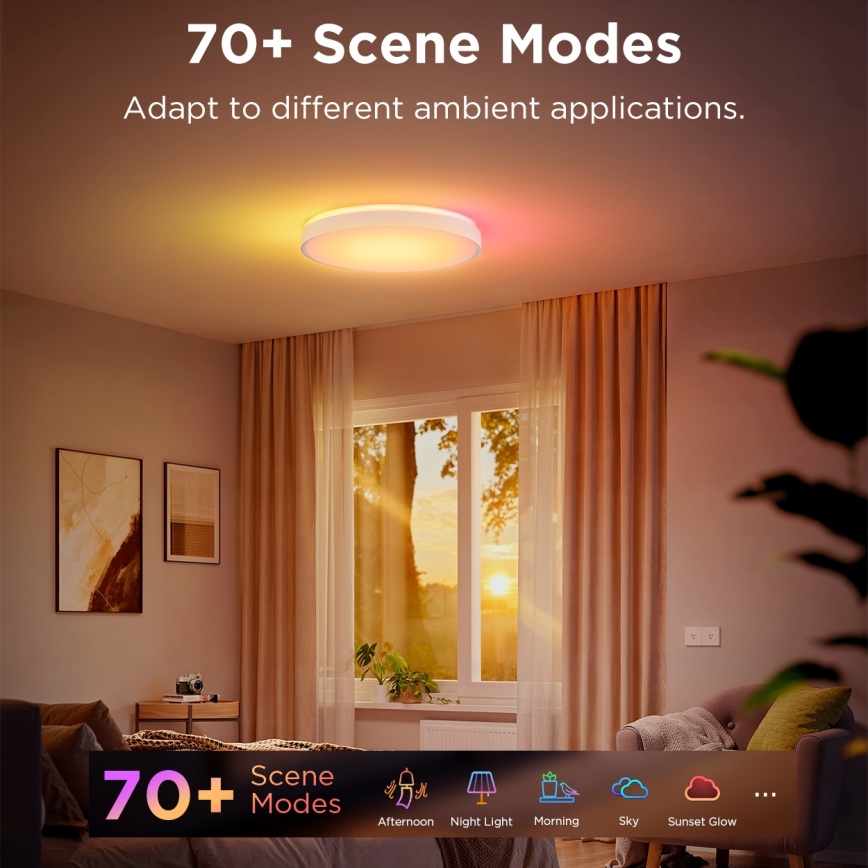 Govee - LED RGBIC Dimmbare Deckenleuchte LED/49W/230V 2700-6500K Wi-Fi