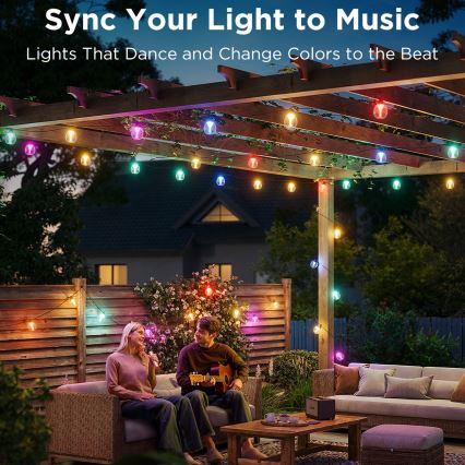Govee - LED RGBICW Dimmbare Outdoor-Deko-Lichterkette LED/24W/230V IP67 2700-6500K Wi-Fi