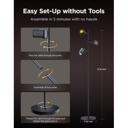 Govee - LED RGBICWW dimmbare Stehlampe TREE MATTER LED/48W/230V Wi-Fi