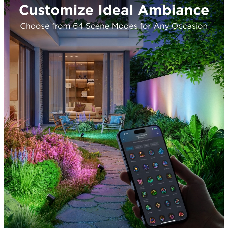 Govee - SET 2x LED RGBWW Dimmbarer Fluter LED/12W/230V IP67 2700-6500K Wi-Fi