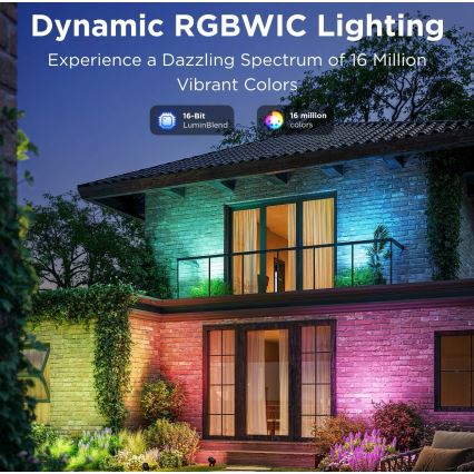 Govee - SET 2x LED RGBWW Dimmbarer Fluter LED/12W/230V IP67 2700-6500K Wi-Fi