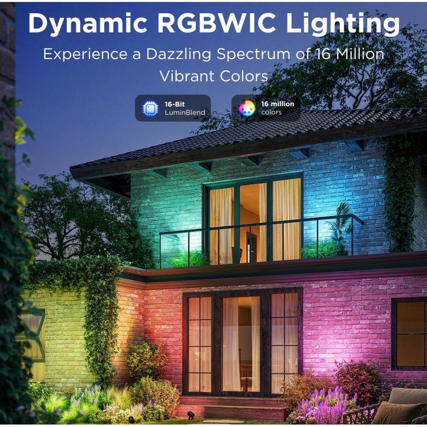 Govee - SET 2x LED RGBWW Dimmbarer Fluter LED/12W/230V IP67 2700-6500K Wi-Fi