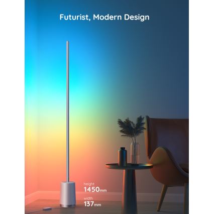 Govee - LED dimmbare Stehlampe LYRA SMART RGBICWW 2200-6500K Wi-Fi + Fernbedienung
