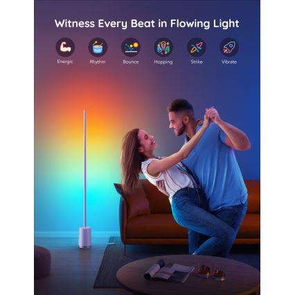 Govee - LED dimmbare Stehlampe LYRA SMART RGBICWW 2200-6500K Wi-Fi + Fernbedienung