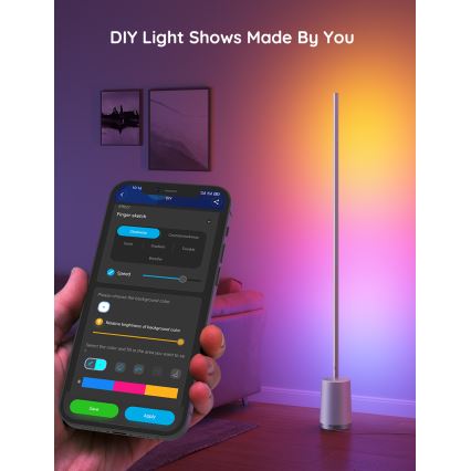 Govee - LED dimmbare Stehlampe LYRA SMART RGBICWW 2200-6500K Wi-Fi + Fernbedienung