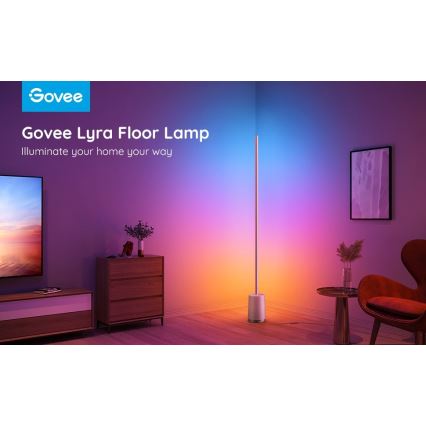 Govee - LED dimmbare Stehlampe LYRA SMART RGBICWW 2200-6500K Wi-Fi + Fernbedienung