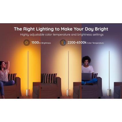 Govee - LED dimmbare Stehlampe LYRA SMART RGBICWW 2200-6500K Wi-Fi + Fernbedienung