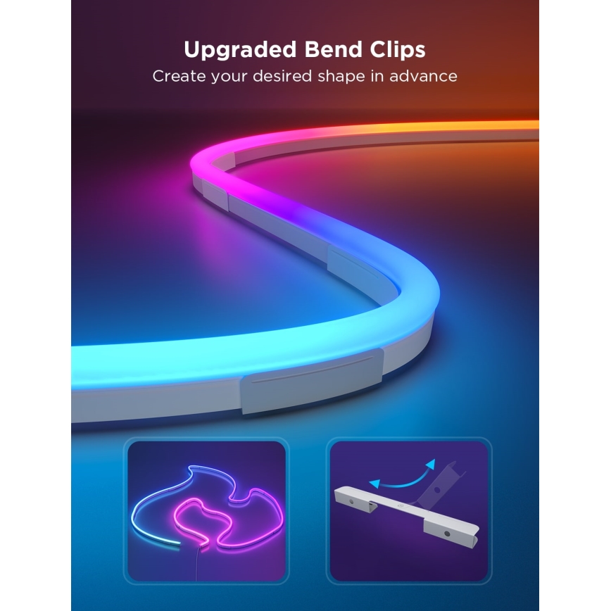 Govee - Neon 2 MATTER flexibler 3 m RGBIC LED-Strip mit Wi-Fi