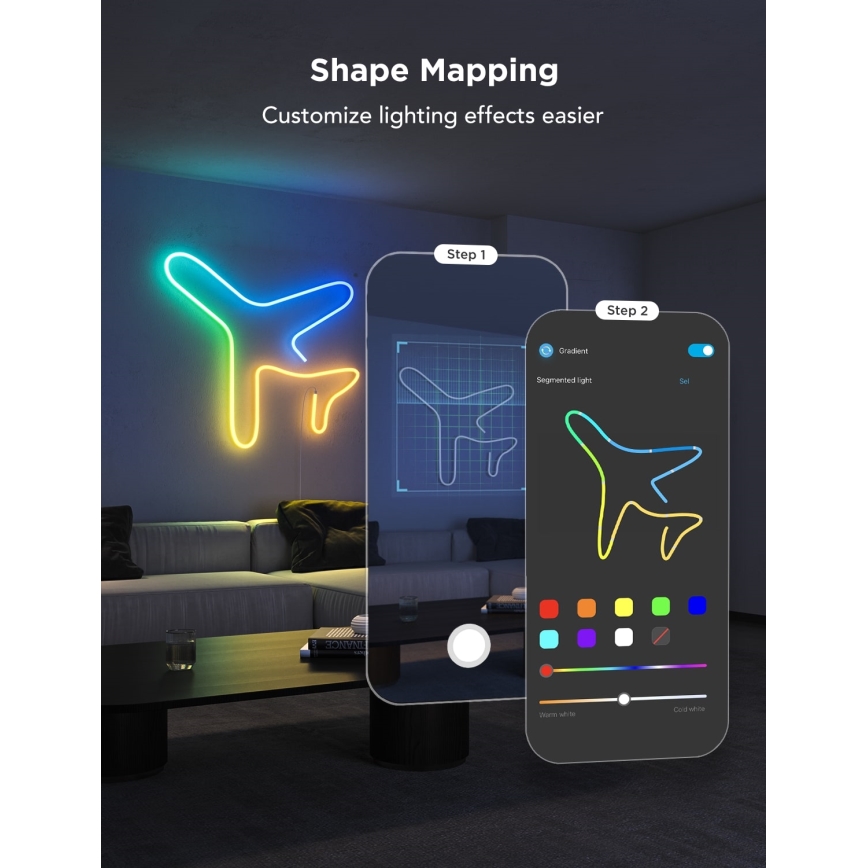 Govee - Neon 2 MATTER flexibler 3 m RGBIC LED-Strip mit Wi-Fi