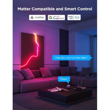 Govee - Neon 2 MATTER flexibler 3 m RGBIC LED-Strip mit Wi-Fi