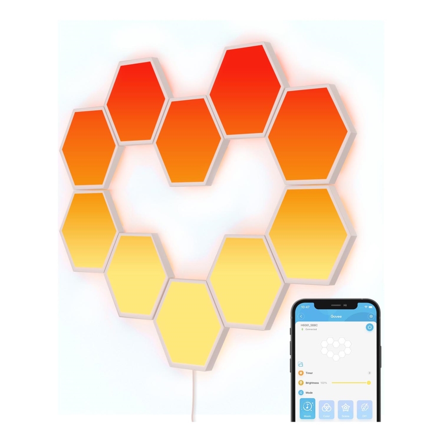 Govee - SET 10x LED RGB Dimmbares Panel LED/36W/230V Wi-Fi
