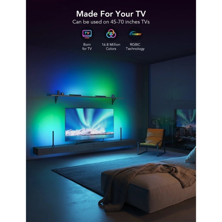Govee - SMART LED RGBIC Panel 38cm für TV 43-75 - 2er-Pack Wi-Fi
