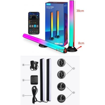 Govee - SMART LED RGBIC Panel 38cm für TV 43-75 - 2er-Pack Wi-Fi