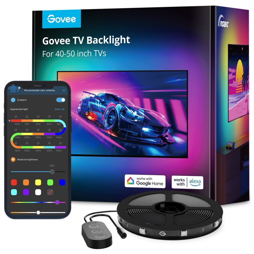 Govee - TV 40-50 SMART LED-Hintergrundbeleuchtung RGBIC Wi-Fi