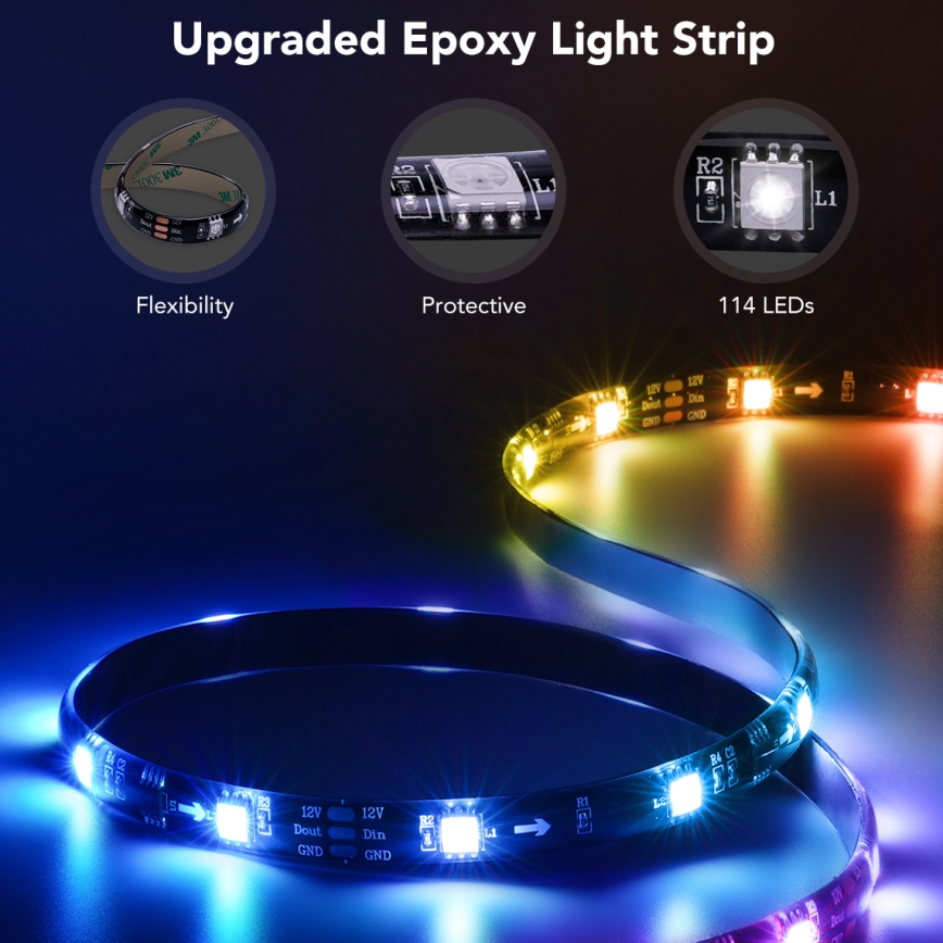 Govee - TV 40-50 SMART LED-Hintergrundbeleuchtung RGBIC Wi-Fi