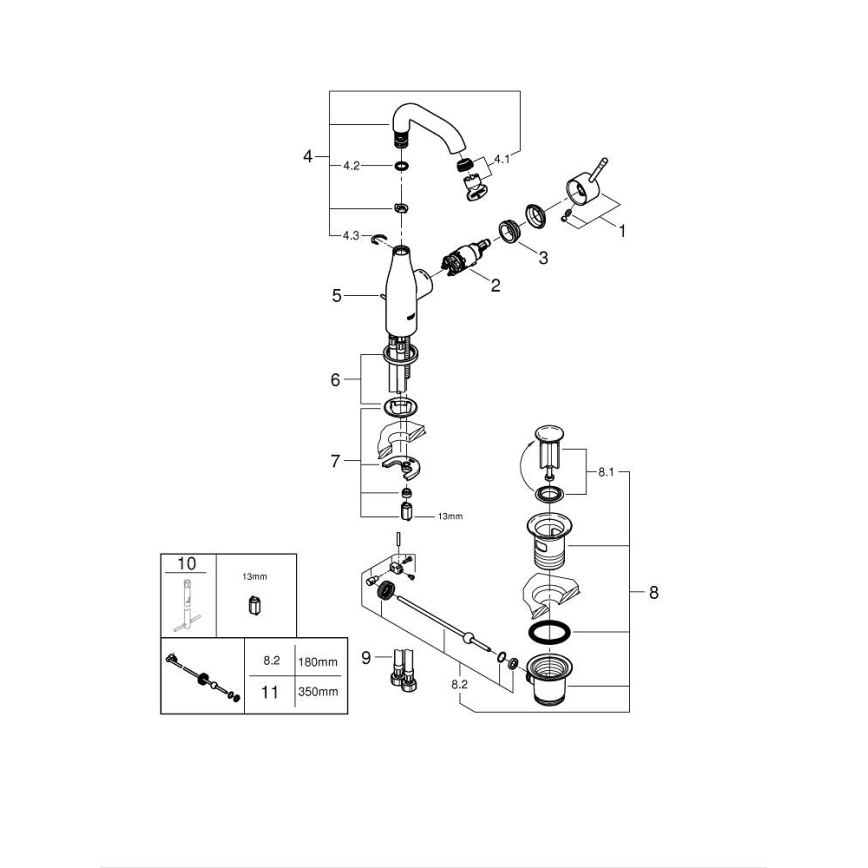 GROHE 23462AL1 - Waschtischarmatur ESSENCE Größe M Graphit