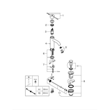 GROHE 23589DL1 - Waschtischarmatur ESSENCE Größe S Bronze