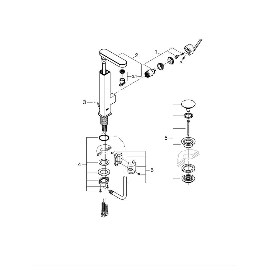 GROHE 23844003 - Waschtischarmatur PLUS Größe L Hochglanz-Chrom