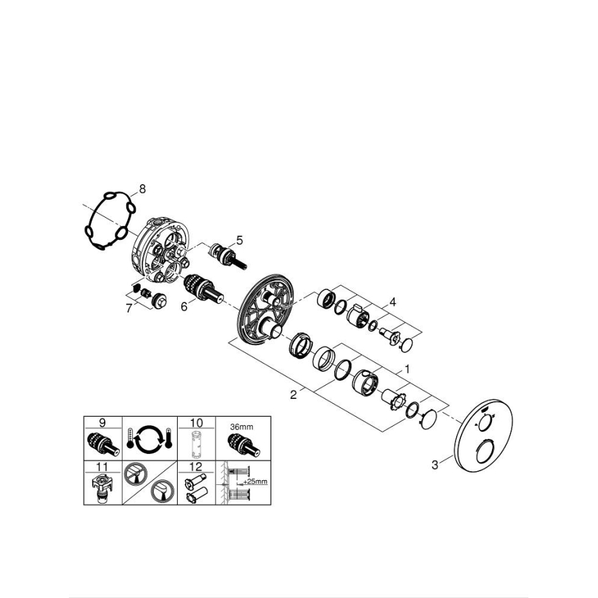 GROHE 24076000 - GROHTHERM Thermostat-Duscharmatur, Hochglanz-Chrom