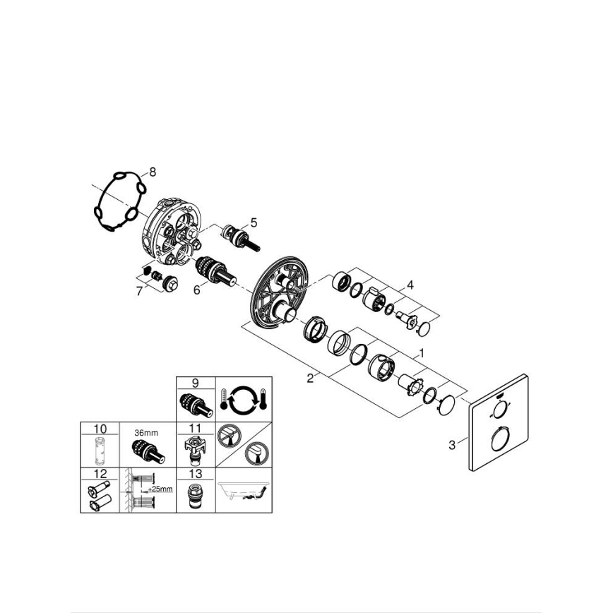 GROHE 24080000 - GROHTHERM Thermostat-Wannenarmatur, glänzender Chrom