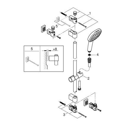 GROHE 26398001 - Duschset VITALIO COMFORT 110, 600 mm, glänzender Chrom
