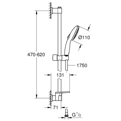 GROHE 26952001 - Duschgarnitur VITALIO START 110 600 mm glänzender Chrom