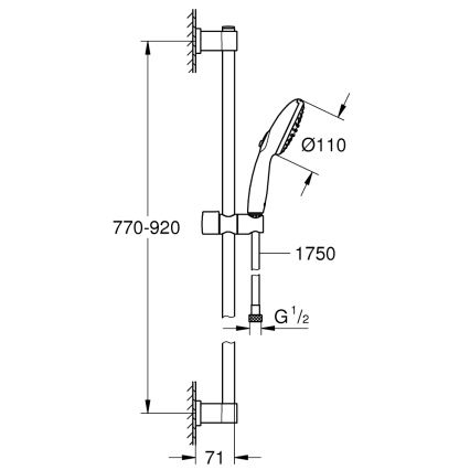 GROHE 26954001 - Duschset VITALIO START 110 900 mm glänzender Chrom