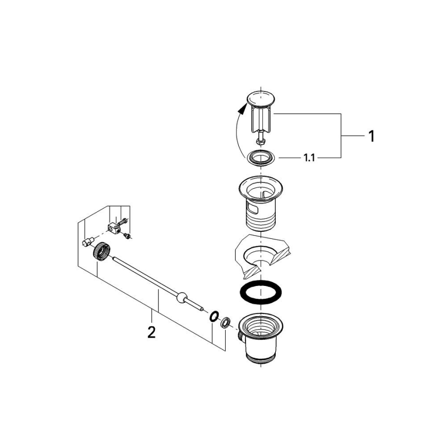 GROHE 28910000 - Ablaufgarnitur 1 14” glänzender Chrom