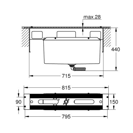 GROHE 29037000 - Einbauelement für Wannenarmatur mit 45-mm-Bohrung, glänzender Chrom