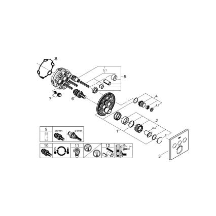 GROHE 29126AL0 - Thermostat GROHTHERM SMARTCONTROL 158 × 158 mm Graphit
