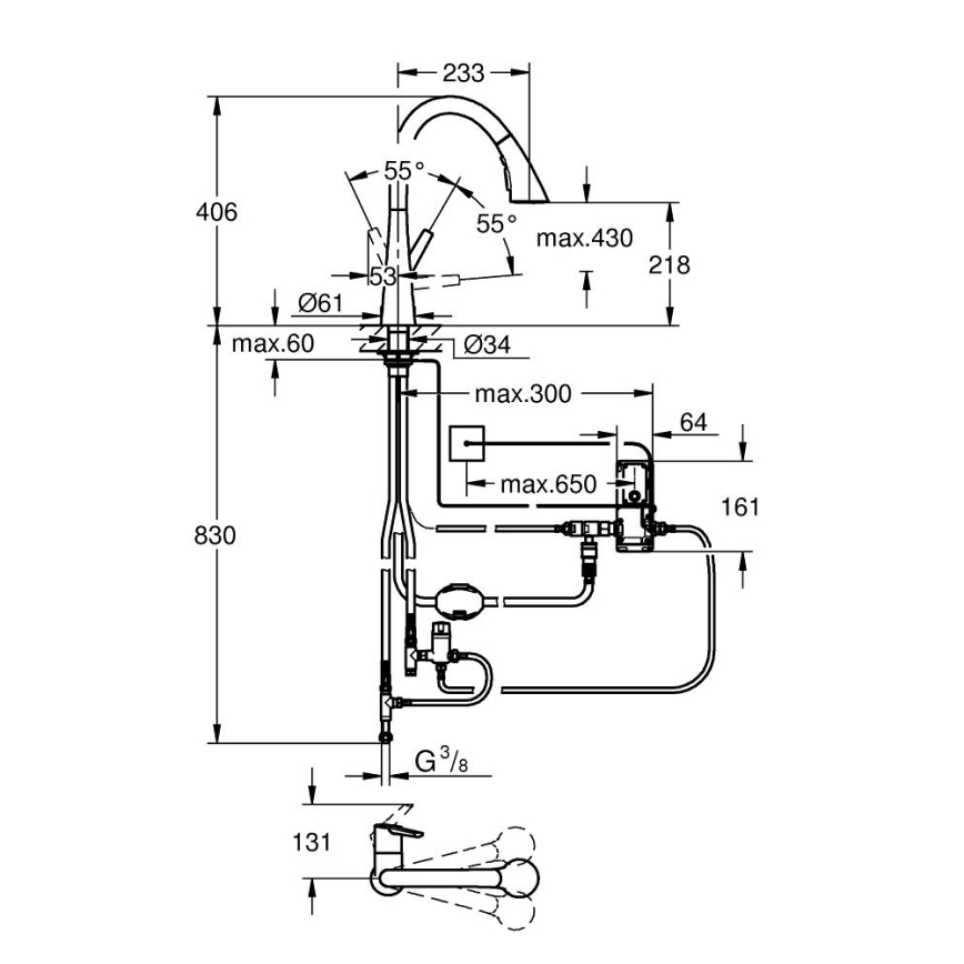 GROHE 30219002 - Elektronische Spültischarmatur ZEDRA TOUCH Hochglanz-Chrom