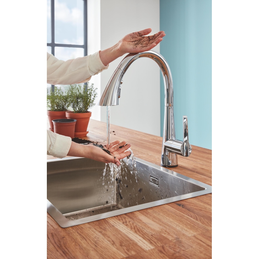 GROHE 30219002 - Elektronische Spültischarmatur ZEDRA TOUCH Hochglanz-Chrom