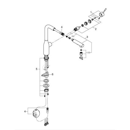 GROHE 30270000 - Küchenarmatur ESSENCE 348 mm, glänzender Chrom