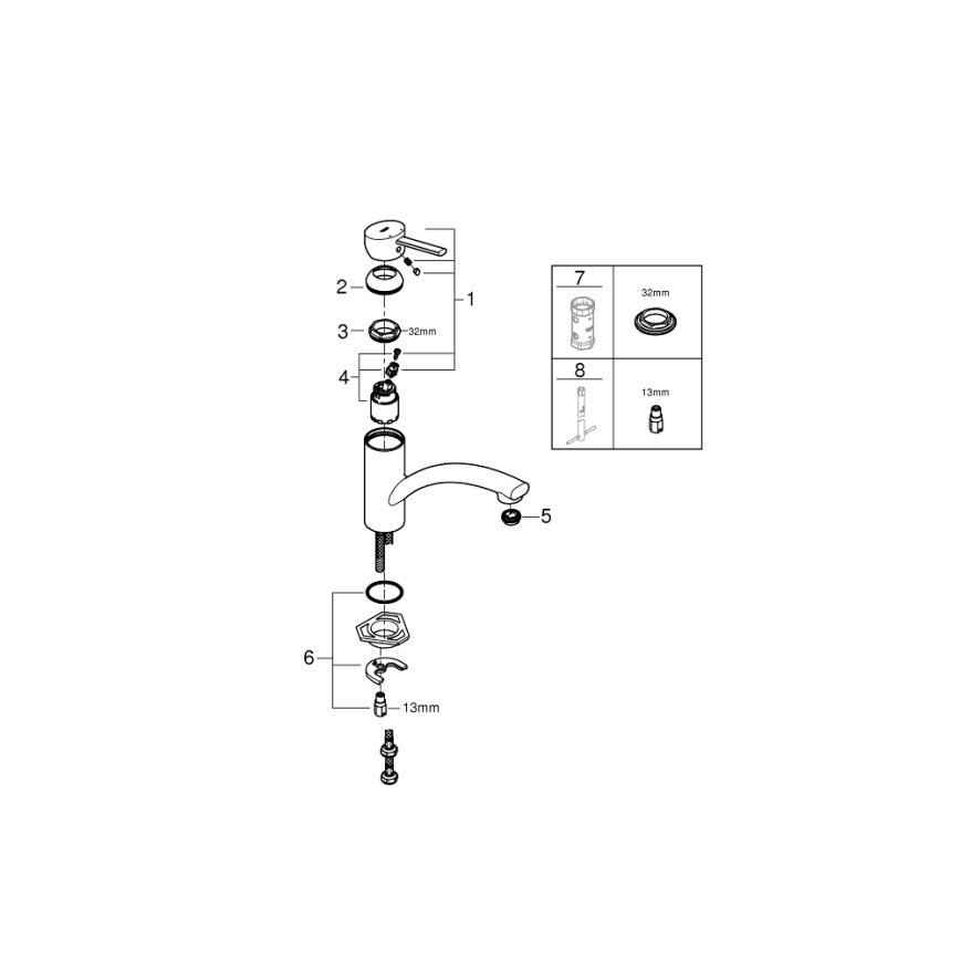 GROHE 30358000 - SWIFT Spültischarmatur 227 mm, glänzender Chrom