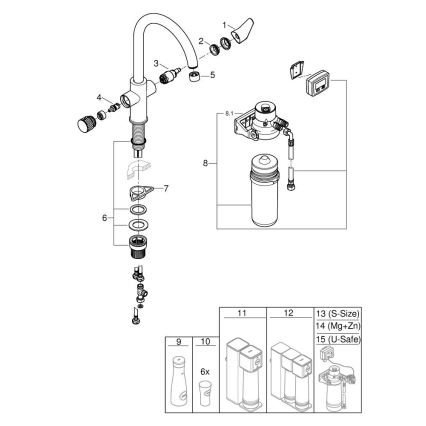 GROHE 30593000 - Spültischarmatur BLUE PURE C-Auslauf, glänzender Chrom