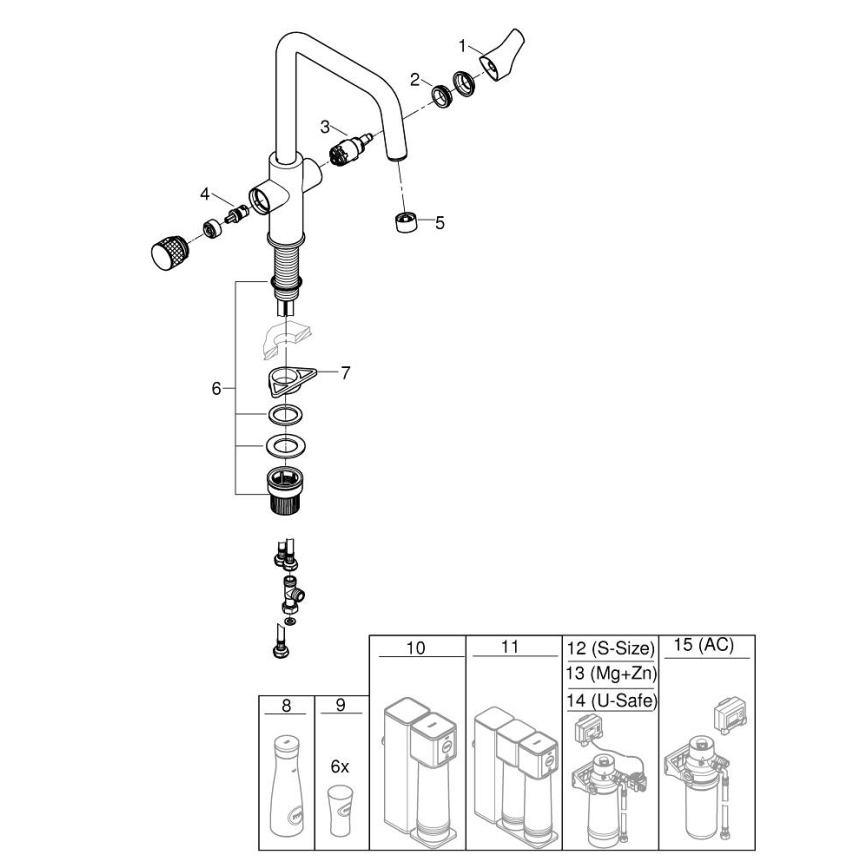GROHE 30595000 - Küchenarmatur BLUE PURE Start 366 mm, Chrom glänzend