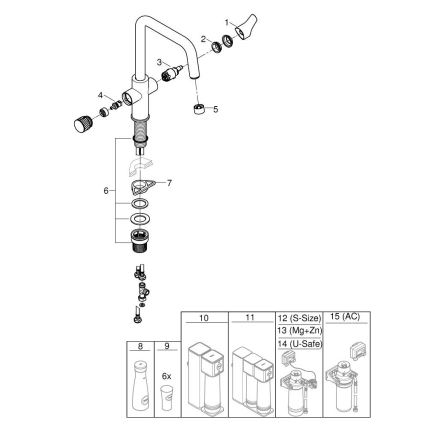 GROHE 30595DC0 - Spültischarmatur BLUE PURE, Edelstahl