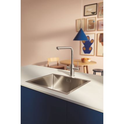 GROHE 30601DC0 - Küchenarmatur BLUE PURE mit ausziehbarem Auslauf, Edelstahl