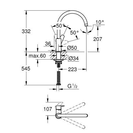 GROHE 31233001 - START Küchenarmatur, Hochglanz-Chrom