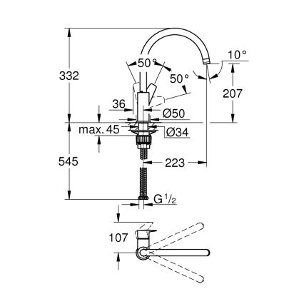 GROHE 31233001 - START Küchenarmatur, Hochglanz-Chrom