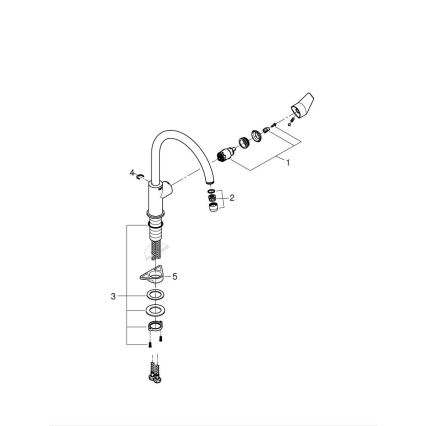 GROHE 31367001 - Spültischarmatur BAUEDGE 332 mm glänzender Chrom