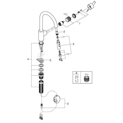GROHE 31486001 - Spültischarmatur FEEL, Hochglanz-Chrom