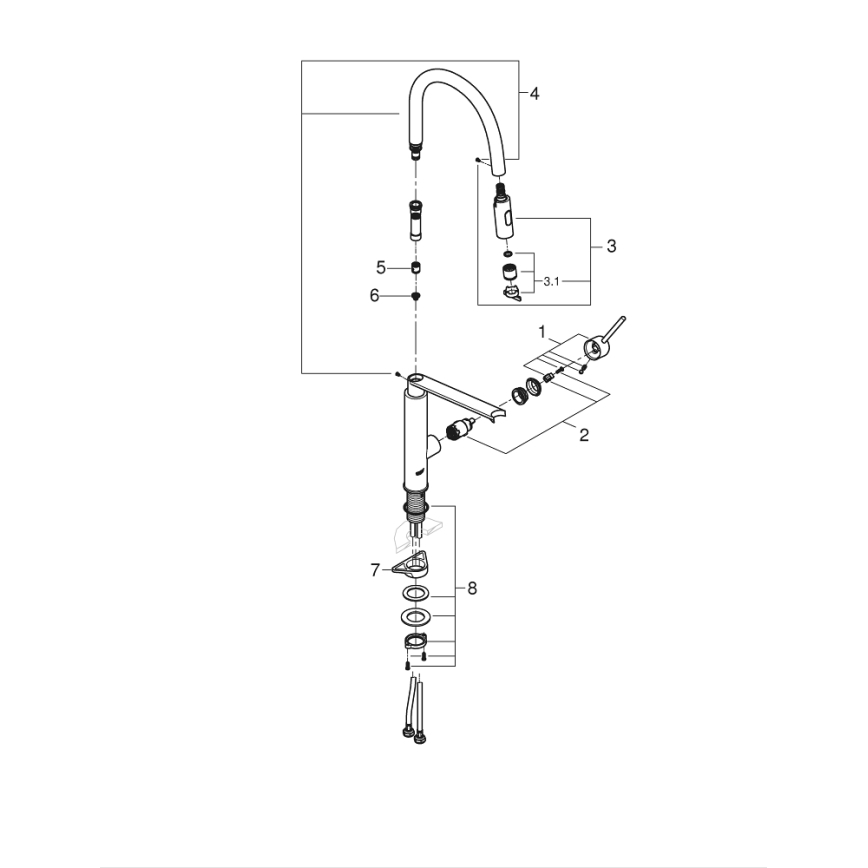 GROHE 31491DC0 - Spültischarmatur CONCETTO DN 15, Edelstahl