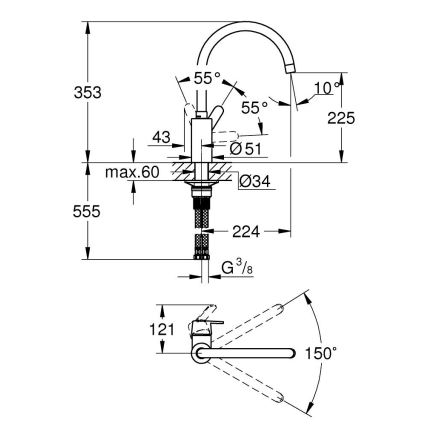 GROHE 31494001 - GET Einhand-Spültischarmatur, glänzender Chrom