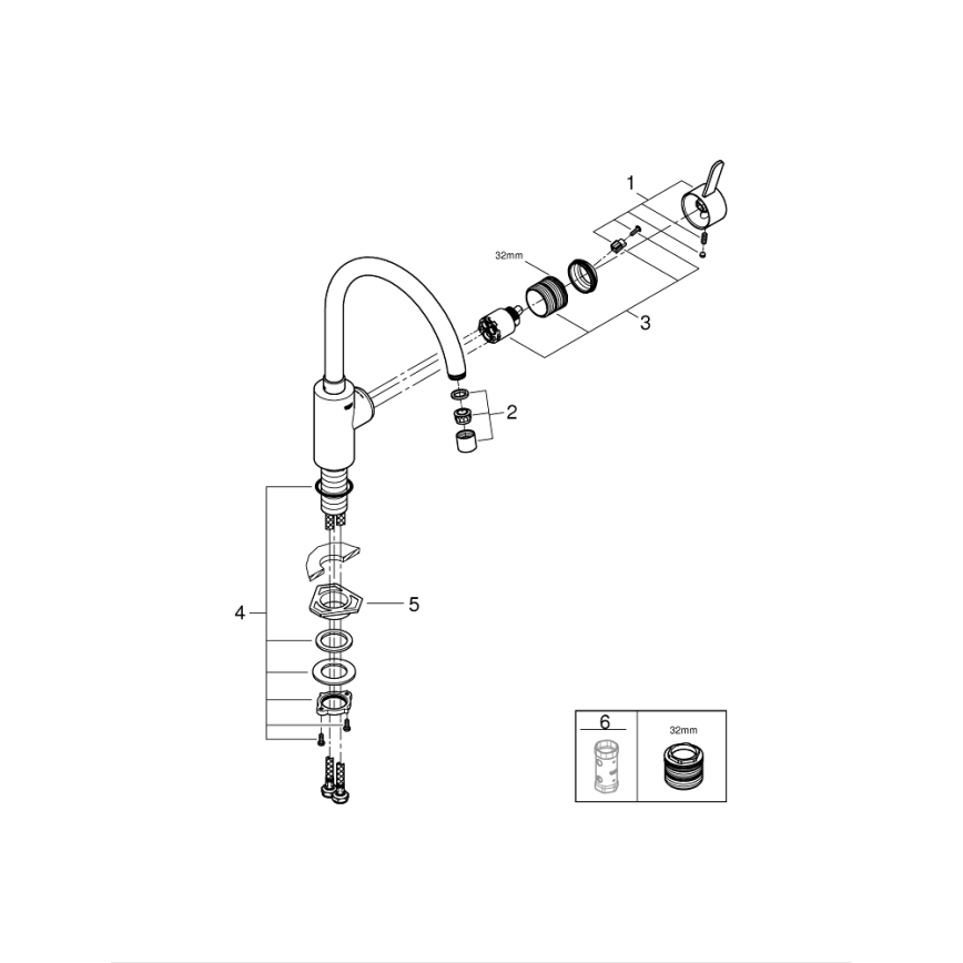 GROHE 31494001 - GET Einhand-Spültischarmatur, glänzender Chrom