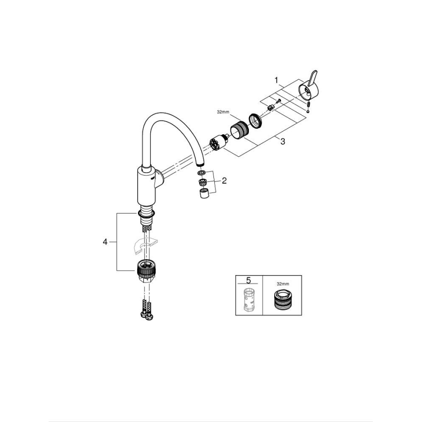 GROHE 31494001 - GET Einhand-Spültischarmatur, glänzender Chrom